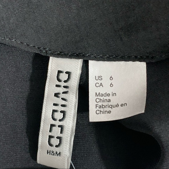 NWT H&M Divided One Sleeve Side Tie Black Dress - Picture 6 of 7